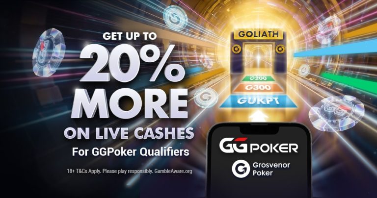 GGPoker 资格赛玩家现可在英国 50+ 场 Grosvenor 赛事中获得现金加成